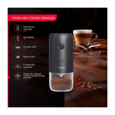 Imagen 2 del producto Molinillo de Café Thorben USB Inox Professional Coffee Grinder