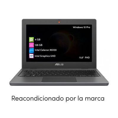 Imagen 2 del producto Notebook Asus Celeron 4GB 128GB 11.6' HD Win10 Pro