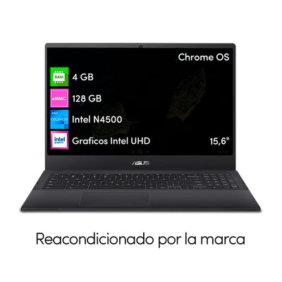Imagen 2 del producto Notebook Chromebook Asus Celeron 4GB 128GB SSD 15.6' FHD