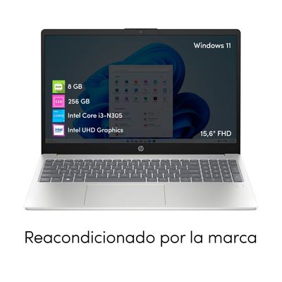 Imagen 2 del producto Notebook HP Intel i3 8GB 256SSD 15.6"" FHD W11 Plateado