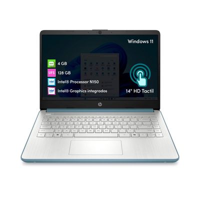 Notebook Hp Intel N150 4Gb 128Gb Ufs 14 Hd W11 Azul Luna