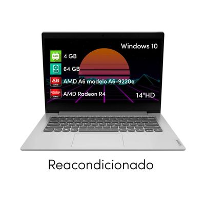 Imagen 1 del producto Notebook Lenovo Ideapad A6 4GB 64GB 14"" HD W10 Gris Plata RC