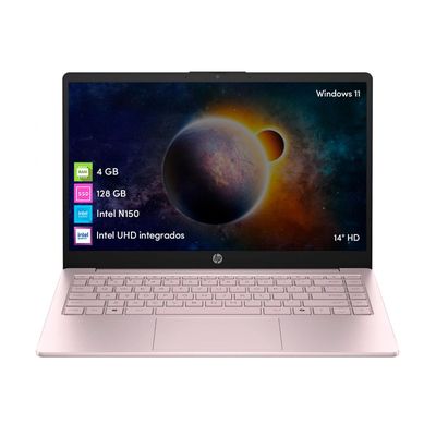Notebook HP Intel N150 4GB 128GB 14' HD Win11 Rosa