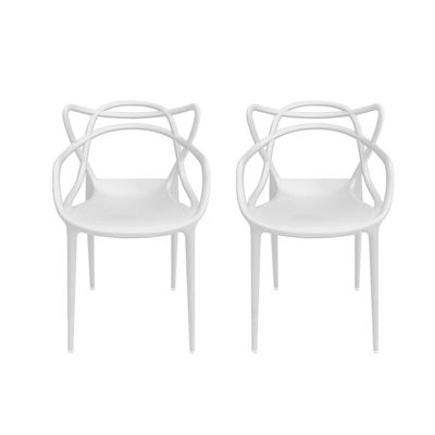 Pack 2 Sillas Art Sidney Con Brazos Blanca