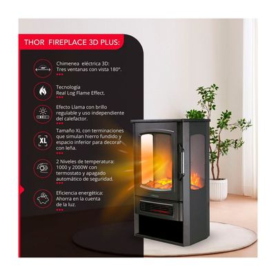 Imagen 2 del producto Chimenea Electrica Thorben FirePlace 3D Plus 2000W