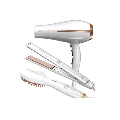 Pack Gama Secador Elegance + Alisador Bora + Cepillo Innova Coco-Alm