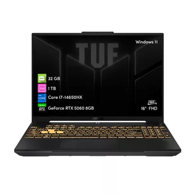 Notebook Gamer Asus Tuf Intel i7 14va 32GB 1TBSSD RTX5060 16' FHD Win11