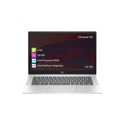 Notebook Chromebook Hp Intel N200 4Gb 128Gb 14 Hd Chrome Os