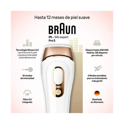 Imagen 2 del producto Depiladora IPL Braun PL5140 WHT/GOLD Silk-Expert Pro 5