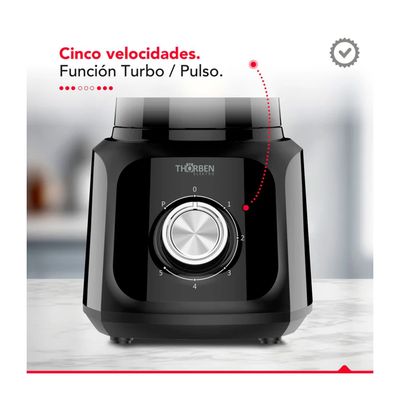 Imagen 2 del producto Licuadora Thorben Matt Black Blender 1.75L 600W 5 Vel