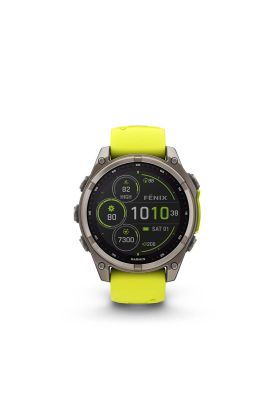 fenix 8 – 47mm Solar, Sapphire Titanium with yellow/graphite