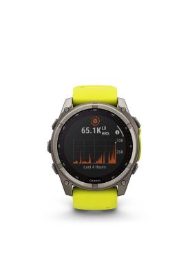 fenix 8 – 51mm, Solar Sapphire, Titanium with yellow/graphite