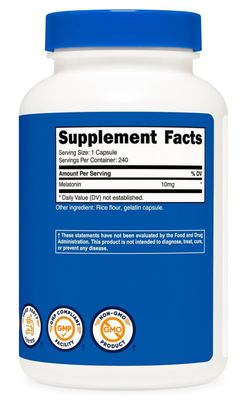 Imagen 2 del producto Melatonina 10mg 240 tabletas - Marca Nutricost