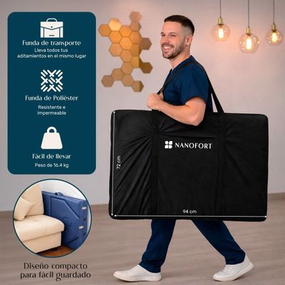 Imagen 2 del producto Camilla Masaje Nanofort Plagble Spa Fisioterapia 3 Cuerpos Azul