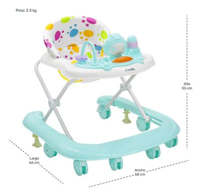 Andadera Bebe con Sonidos, Luces y Altura Ajustable - Color Azul