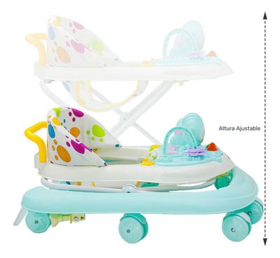 Imagen 2 del producto Andadera Bebe con Sonidos, Luces y Altura Ajustable - Color Azul