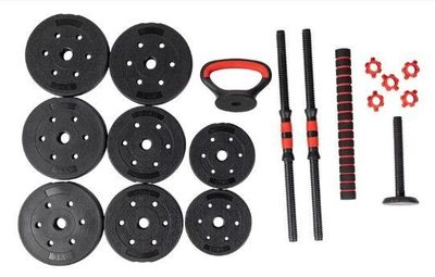 Imagen 2 del producto Set Mancuernas Barra Kettlebell Ajustable 3en1 Armable 40kg