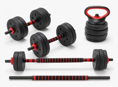 Set Mancuernas Barra Kettlebell Ajustable 3en1 Armable 20kg