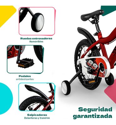 Imagen 2 del producto Bicicleta Ni os Infantil Roja Aro 16 Canasta Racing Rojo