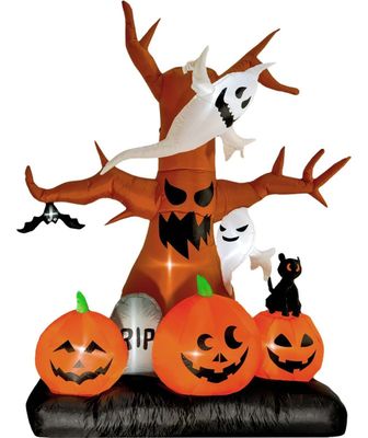 Inflable Halloween 2.6 Mts Arbol Fantasma Calabaza Jumbo Led