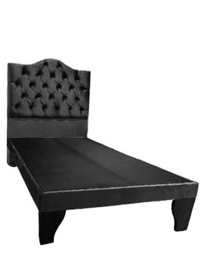 Imagen 2 del producto Cama 1 Plaza Ovalada Incluye Base y Respaldo Negro Flobal