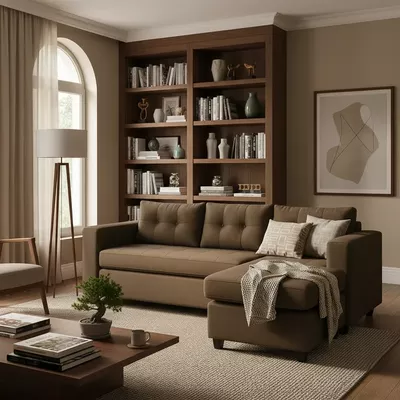 Imagen 2 del producto Sofá Seccional 4 Cuerpos Derecho - Café Repelente a Líquidos 220x170