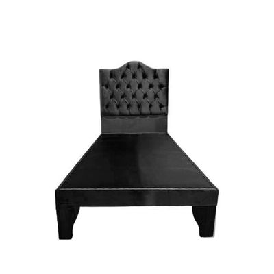 Imagen 1 del producto Cama 1,5 Plazas Ovalado, Incluye Base y Respaldo Negro Flobal