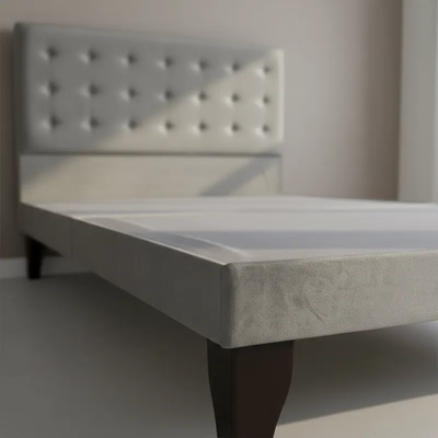 Imagen 2 del producto Cama 2 Plazas Abotonada Incluye Base y Respaldo Gris Flobal