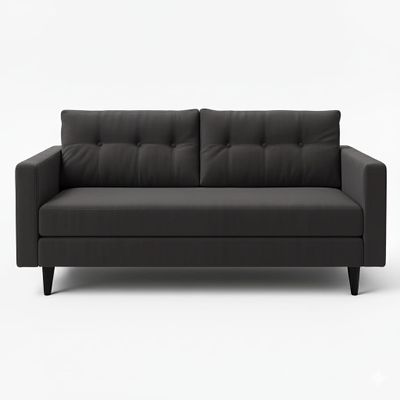 Sofá París 3 Cuerpos Tela Negra Repelente a Liquidos Flobal