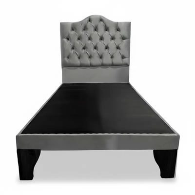 Imagen 2 del producto Cama 1,5 Plazas Ovalado, Incluye Base y Respaldo Perla Flobal