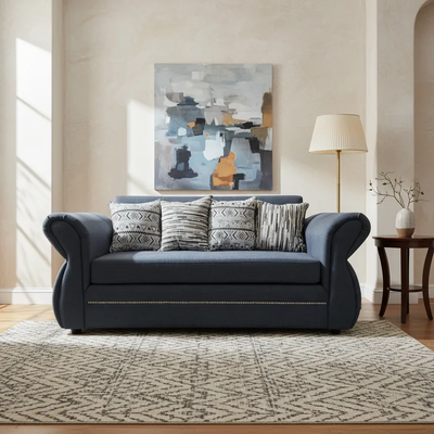 Imagen 2 del producto Sofá Grecia 3 cuerpos Tela Gris Repelente a Líquidos Flobal