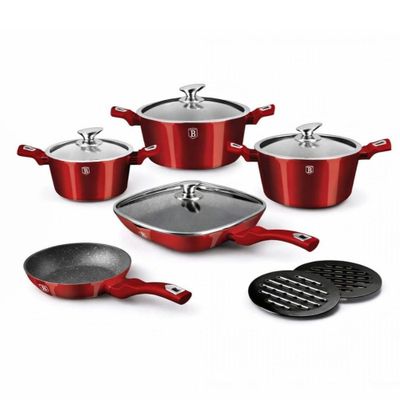Imagen 2 del producto BATERIA DE COCINA 11 PZS METALLIC BURGUBDY EDITION ANTIADHERENTE