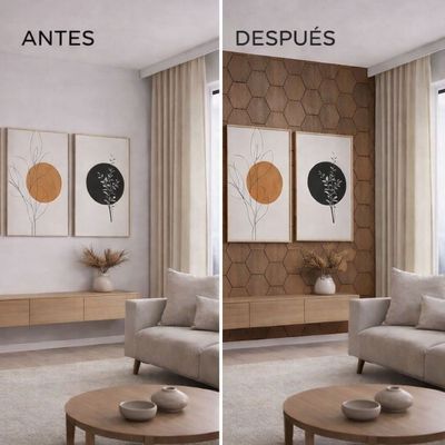 Imagen 2 del producto PANEL AC STICO TIPO COLMENA 5PZS CAF OSCURO 81X66