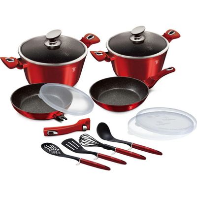 Imagen 2 del producto BATERIA DE COCINA 13 PZS METALLIC BURGUBDY EDITION ANTIADHERENTE