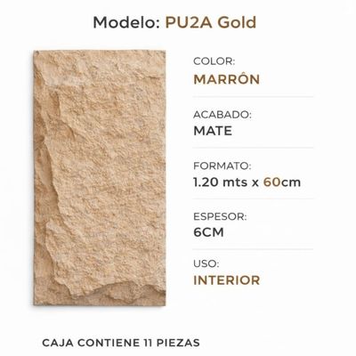 Imagen 2 del producto PANEL PU 120 X 60 CM LIGHT GOLDEN MA PU 2A (CAJA 11 PZS)