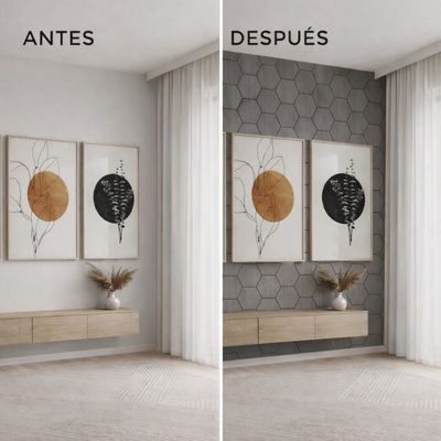 Imagen 2 del producto PANEL AC STICO TIPO COLMENA 5PZS GRIS 81X66