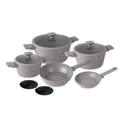 BATERIA DE COCINA 10 PZS TAUPE COLLECTION ANTIADHERENTE