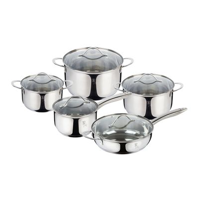 BATERIA DE COCINA FULL INDUCCION 10 PCS ACERO INOXIDABLE