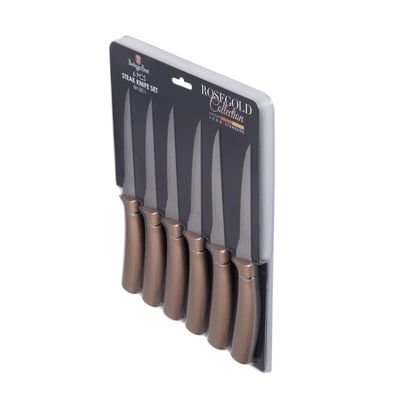 SET DE CUCHILLOS 6 PIEZAS BURGUNDY EDITION ACERO INOXIDABLE
