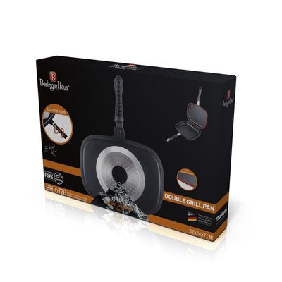 Imagen 2 del producto SARTEN DOBLE PARREILLA LISA  Y GRILLADA 36X46 GRANIT DIAMOND LINE ANTIADHERENTE