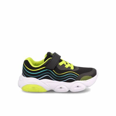 Zapatilla Niño Bubblegummers Dakota Negro - Verde Lima
