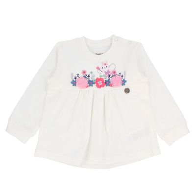 Polera Manga Larga Niña Bubblegummers Blanca Crema