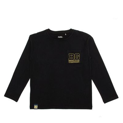Polera Manga Larga Niño Bubblegummers Igor Negro  Teens