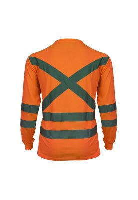 Imagen 2 del producto Polera Polo Dry Fit Naranja Fluor M/Larga UPF 25
