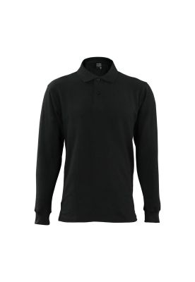 polera pique negra manga larga UPF 40