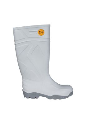 Bota PVC 943 Punta de Acero Blanca Para Lluvia
