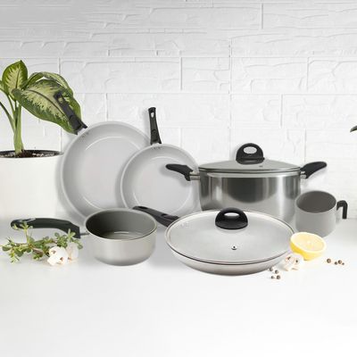 Bateria de Cocina Xtrem Cook Steel De Acero Inoxidable Antiadherente Libre de BPA Cocina Induccion