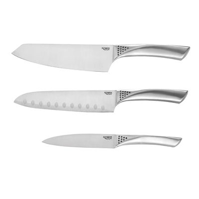Imagen 1 del producto Set de Cuchillos de Cocina Profesionales Xtrem Cut Acero Inoxidable de Mango Ergonómico 3 Piezas