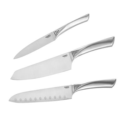Imagen 2 del producto Set de Cuchillos de Cocina Profesionales Xtrem Cut Acero Inoxidable de Mango Ergonómico 3 Piezas