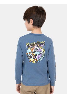 Imagen 2 del producto Polera ML Skate Shark Azul Niño Maui And Sons